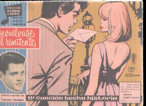Claro de Luna numero 193: Cancion de Francisco Heredero (numerado 2 en trasera)