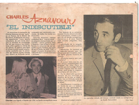 Claro de Luna numero 292; reportaje Charles Aznavour