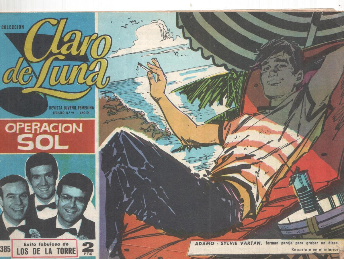 Claro de Luna numero 385: reportaje sobre Adamo y Sylvie Vartan