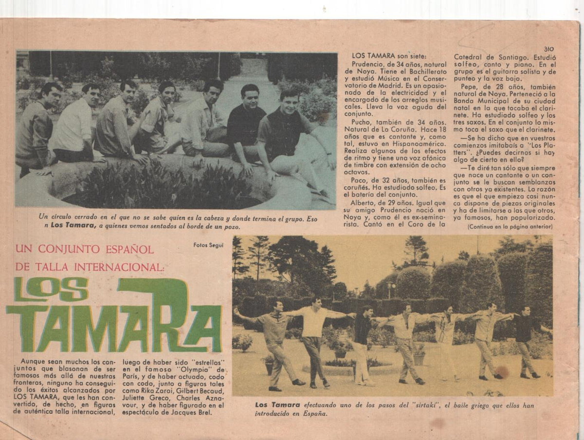 Claro de Luna numero 310: reportaje sobre Los Tamara