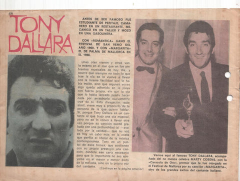 Claro de Luna numero 371: reportaje sobre Tony Dallara