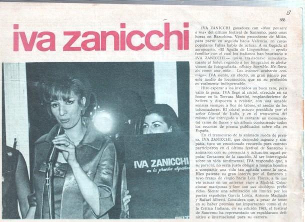 Claro de Luna numero 388: trasera reportaje sobre Iva Zanicchi