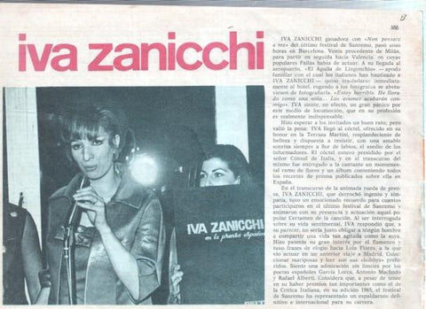 Claro de Luna numero 388: trasera reportaje sobre Iva Zanicchi