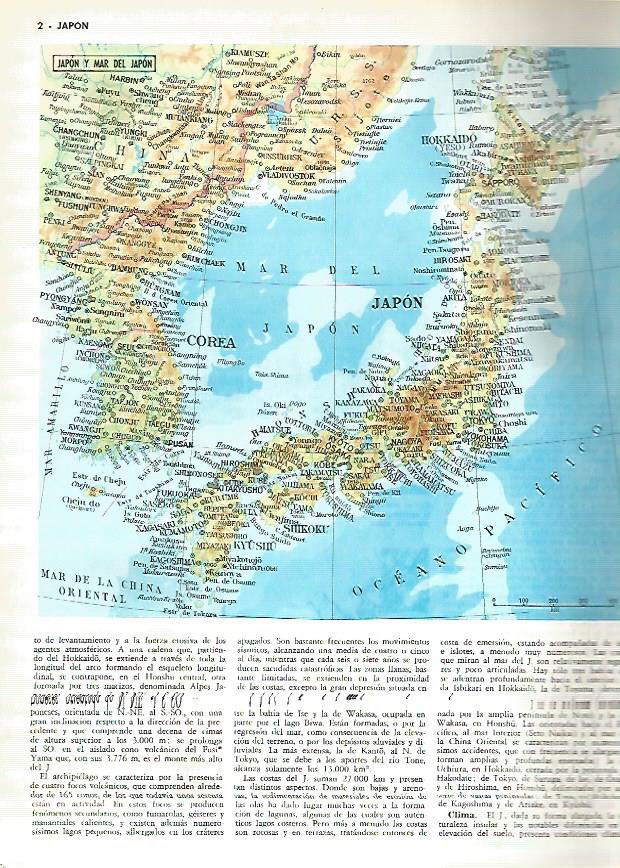 LAMINA MONITOR 0277: MAPA DE JAPON Y DEL MAR DE JAPON