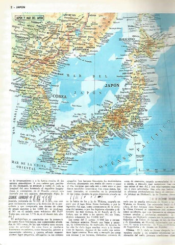 LAMINA MONITOR 0277: MAPA DE JAPON Y DEL MAR DE JAPON