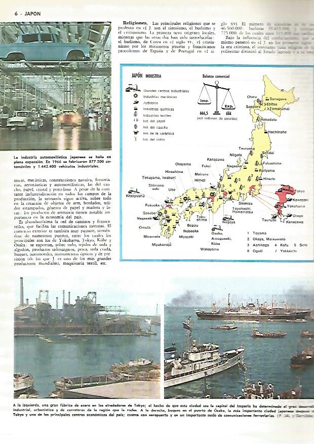 LAMINA MONITOR 0279: MAPA DE LA INDUSTRIA DE JAPON