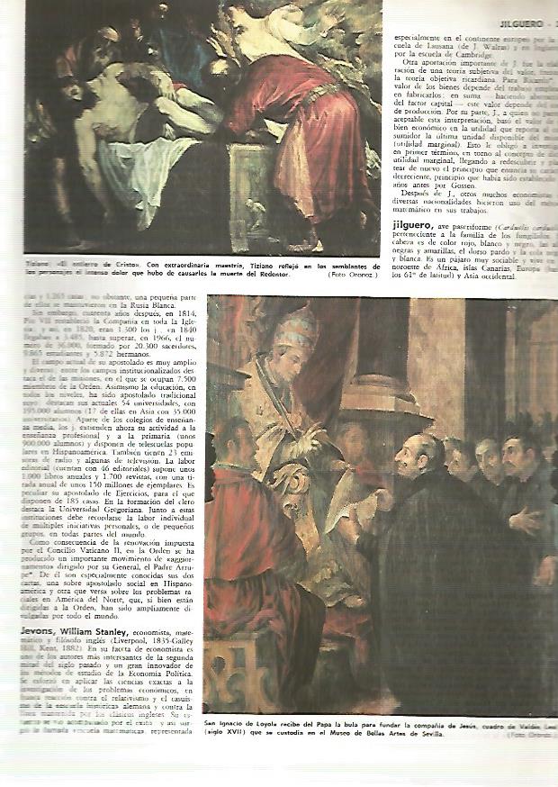 LAMINA MONITOR 0288: EL ENTIERRO DE CRISTO POR TIZIANO. SAN IGNACIO DE LOYOLA POR VALDES LEAL