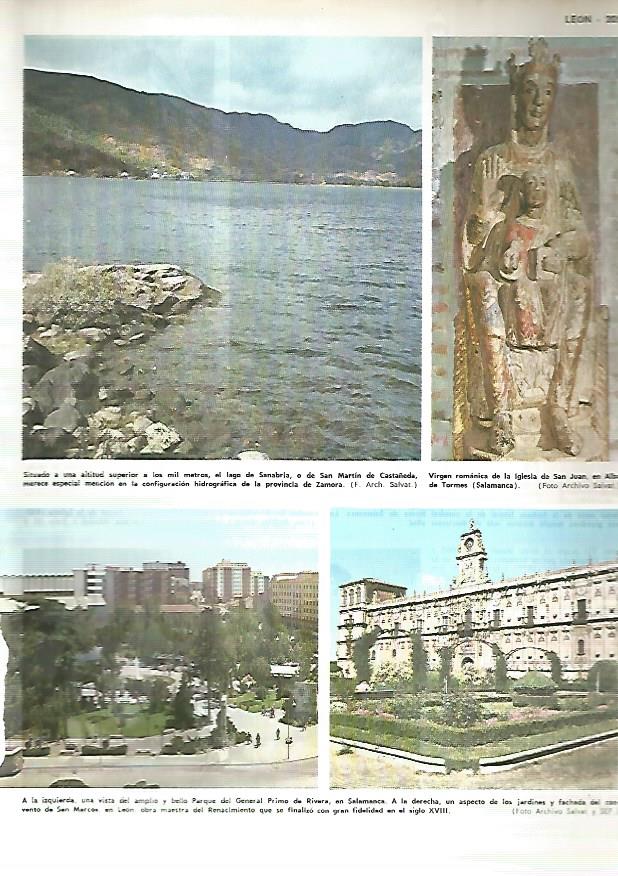 LAMINA MONITOR 0315: VISTAS DE SALAMANCA Y VIRGEN ROMANICA DE LA IGLESIA DE SAN JUAN EN ALBA DE TORMES
