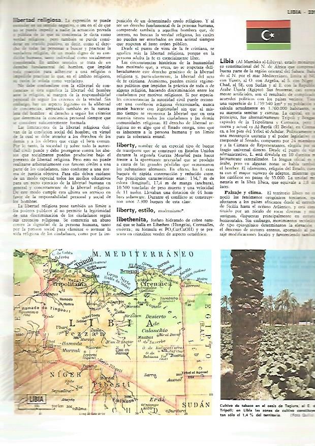 LAMINA MONITOR 0321: MAPA Y CULTIVO DE TABACO EN LIBIA