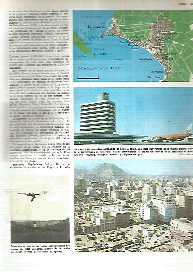 LAMINA MONITOR 0324: MAPA Y VISTAS DE LIMA PERU