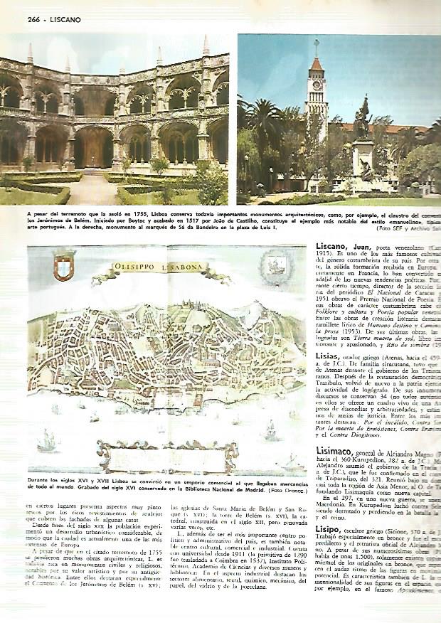 LAMINA MONITOR 0325: MAPA Y VISTAS DE LISBOA PORTUGAL