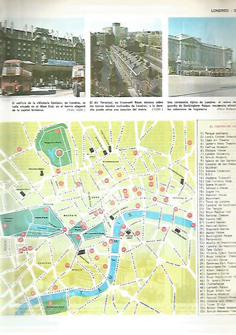 LAMINA MONITOR 0328: MAPA DEL CENTRO DE LONDRES Y VISTAS DE LONDRES