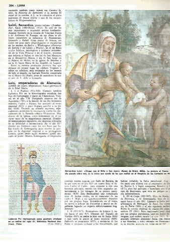 LAMINA MONITOR 0334: VIRGEN CON EL NIÑO Y SAN JUAN POR LUINI