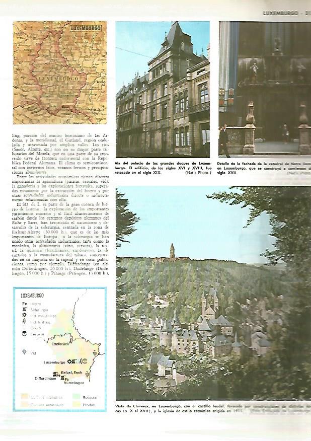 LAMINA MONITOR 0335: MAPA Y VISTAS DE LUXEMBURGO