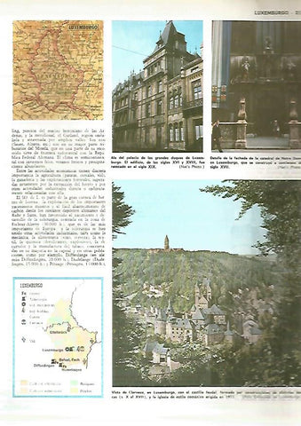 LAMINA MONITOR 0335: MAPA Y VISTAS DE LUXEMBURGO