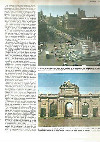 LAMINA MONITOR 0339: PLAZA DE CIBELES Y PUERTA DE ALCALA EN MADRID