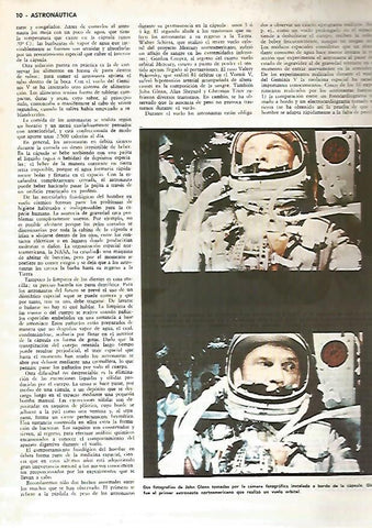 LAMINA MONITOR 0360: FOTOS DE JOHN GLENN A BORDO DE UNA CAPSULA
