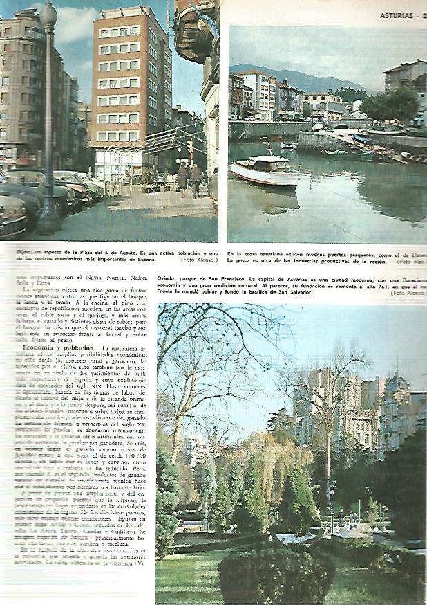 LAMINA MONITOR 0363: VISTAS DE GIJON Y DE OVIEDO