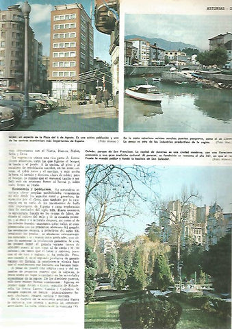 LAMINA MONITOR 0363: VISTAS DE GIJON Y DE OVIEDO