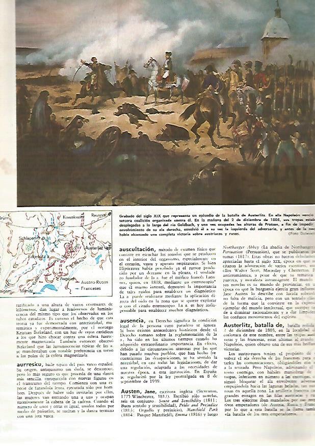 LAMINA MONITOR 0375: GRABADO DEL SIGLO XIX REPRESENTANDO LA BATALLA DE AUSTERLITZ