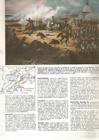 LAMINA MONITOR 0375: GRABADO DEL SIGLO XIX REPRESENTANDO LA BATALLA DE AUSTERLITZ
