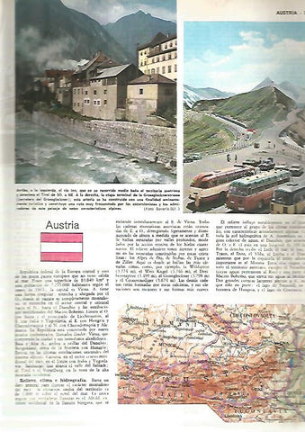 LAMINA MONITOR 0378: MAPA Y VISTAS DE AUSTRIA
