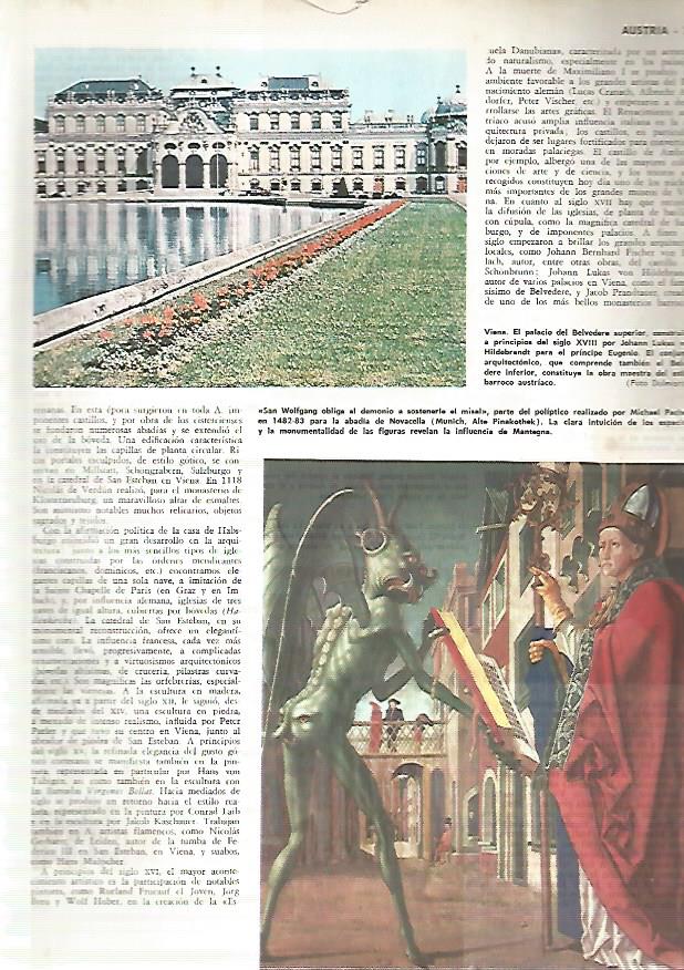 LAMINA MONITOR 0380: PALACIO DE BELVEDERE EN VIENA. SAN WOLFGANG OBLIGA AL DEMONIO A SOSTENERLE EL MISAL