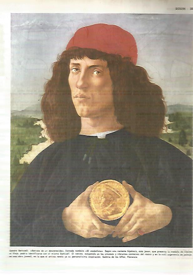 LAMINA MONITOR 0429: RETRATO DE UN DESCONOCIDO POR BOTTICELLI