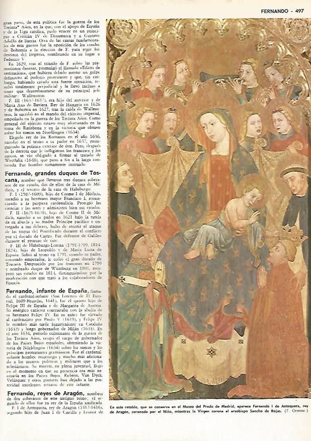 LAMINA MONITOR 0444: RETABLO DONDE APARECE FERNANDO I DE ANTEQUERA 