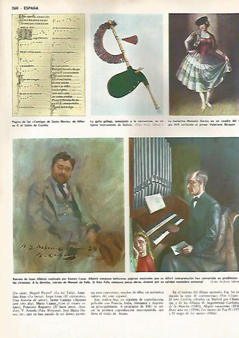 LAMINA MONITOR 0474: RETRATO DE ISAAC ALBENIZ POR RAMON CASAS