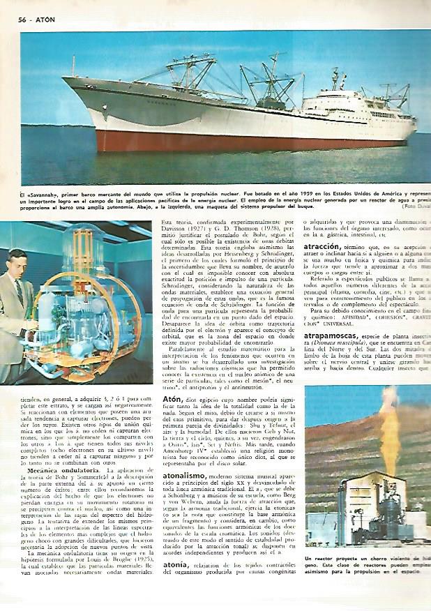 LAMINA MONITOR 0373: EL SAVANNAH PRIMER MERCANTE QUE USA PROPULSION NUCLEAR