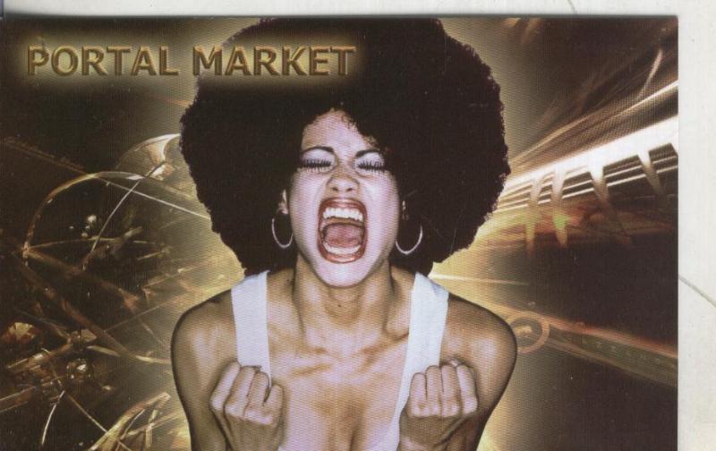 Postal 4300: Publicitaria firma Portal Market en porta angel de Barcelona