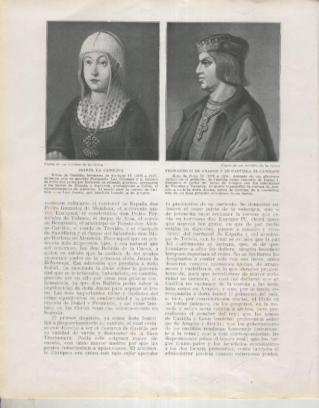Historia de España lamina 063: Los Reyes Catolicos