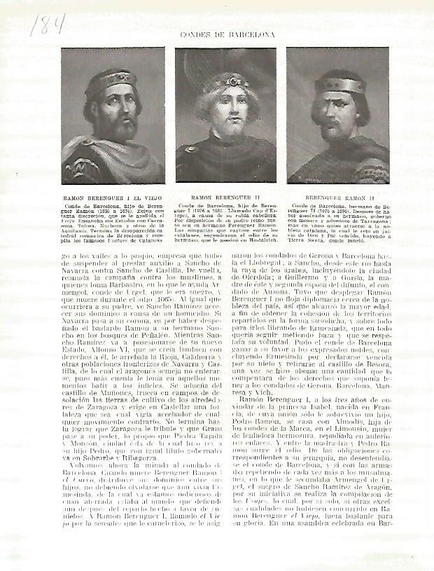 LAMINA 4697: Retratos de Ramon Berenguer I el Vell Ramon Berenguer II y Berenguer Ramon II