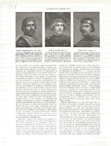 LAMINA 4697: Retratos de Ramon Berenguer I el Vell Ramon Berenguer II y Berenguer Ramon II