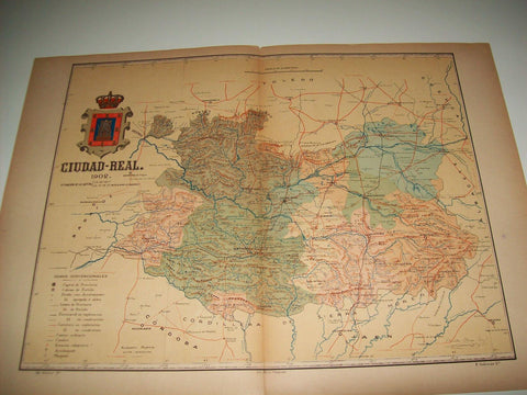 Mapa de la provincia de Ciudad Real. 1902. Firmado por Benito Chias