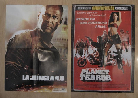 Poster doble cine: La Jungla 4.0 y Planet Terror