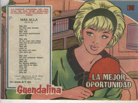 Guendalina numero 089, trasera foto ficha de Alain Delon