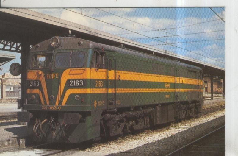 Postal 010953: Locomotora diesel electrica 321063 (2163) en Algodor en 1986