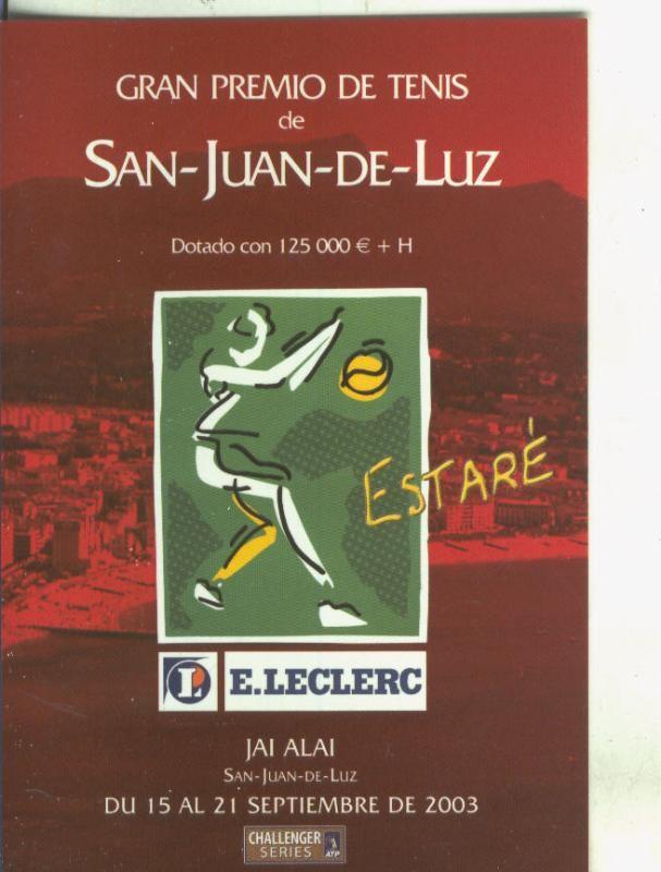 Postal 5661 : Propaganda de Gran Premio de Tenis San Juan de Luz