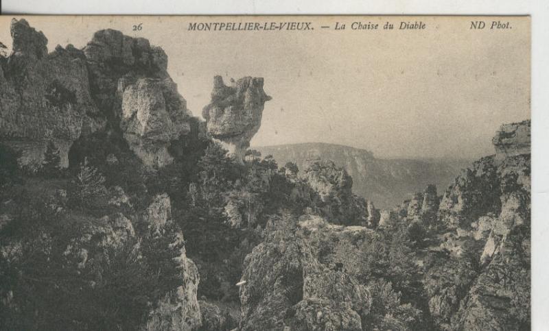 Postal 009095: Montpellier-Le-vieux - La Chaise du diable