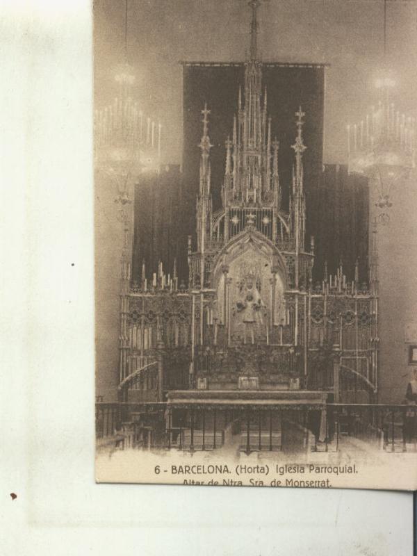Postal 010451: Altar Ntra Sra Montserrat iglesia de Horta en Barcelona