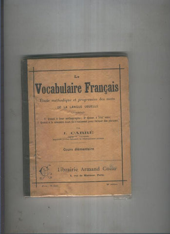 Le vocabulaire Français