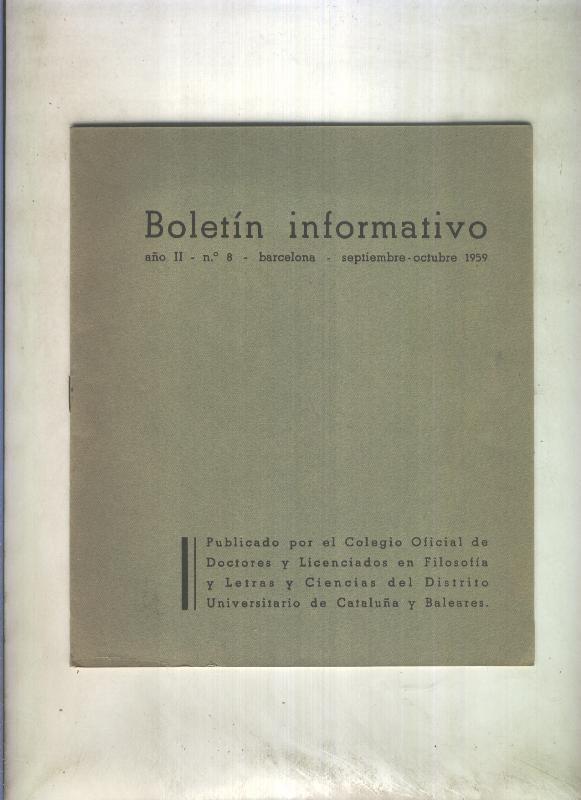 Boletin Informativo  numero 8 septiembre / octubre 1959