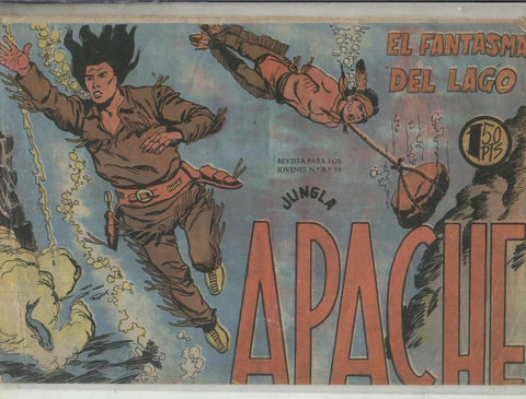 Apache 1a serie numero 34: el fantasma del lago (numerado 1 en trasera, algo comido parte superior blanca, no afecta al dibujo)