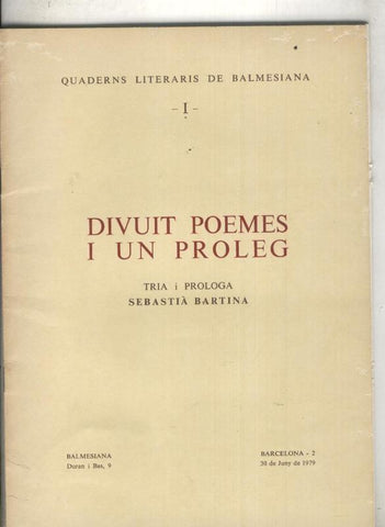 Divuit poemes i un proleg