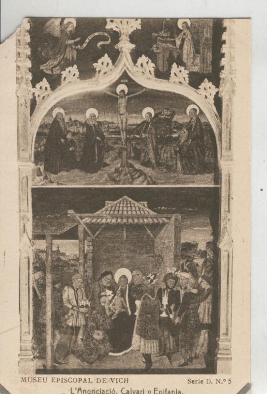 Postal 010225: Vich: museo episcopal: La anunciacion, calvario y epifania