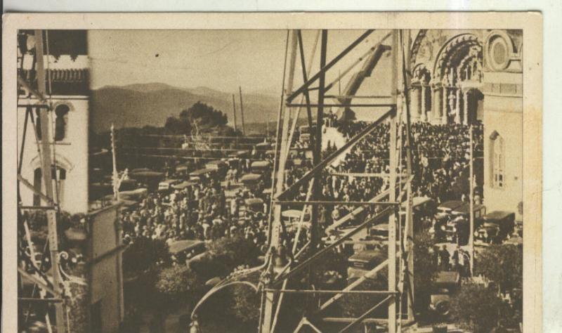 Postal 010532: Explanada central del Tibidabo en Barcelona  , Fiesta bendicion en 1934
