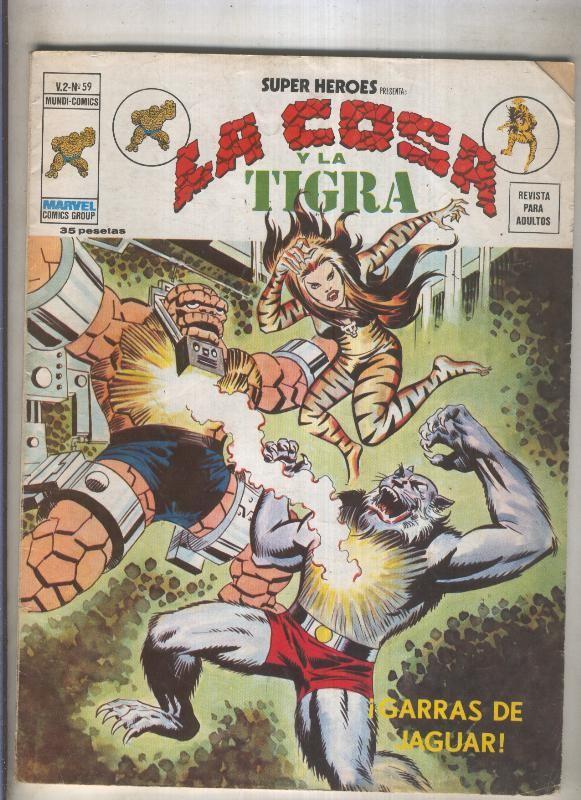 Super Heroes volumen 2 numero 059: La Cosa y La Tigra (numerado 2 en trasera)