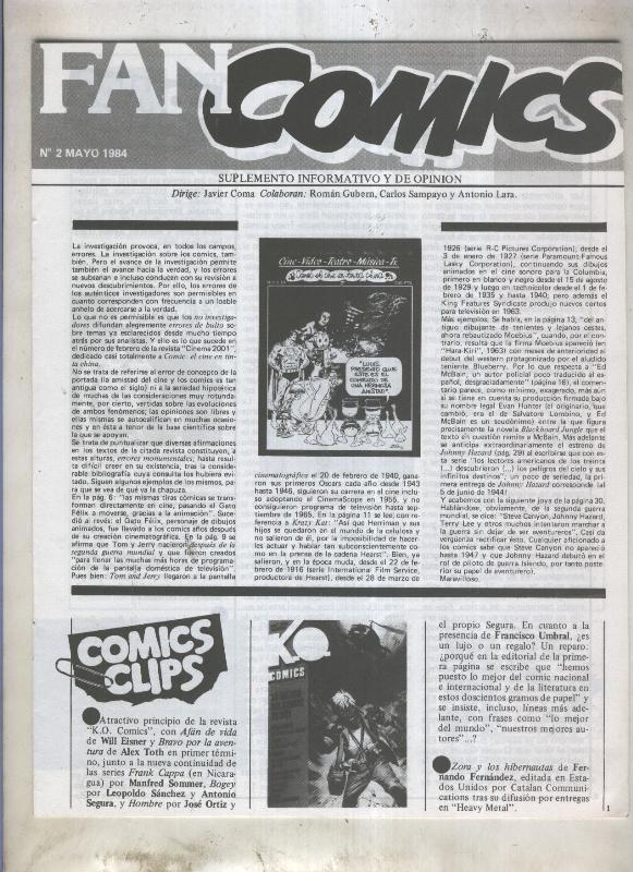 Fanzine: Fan Comics numero 2-mayo 1984